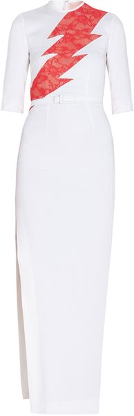 Alessandra Rich Red Lace Flash Dress - Lyst