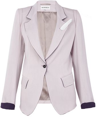 Ann Demeulemeester Lilac Contrast Jacket with Feather - Lyst