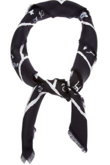 Balenciaga Frayed Mixed Print Scarf - Lyst