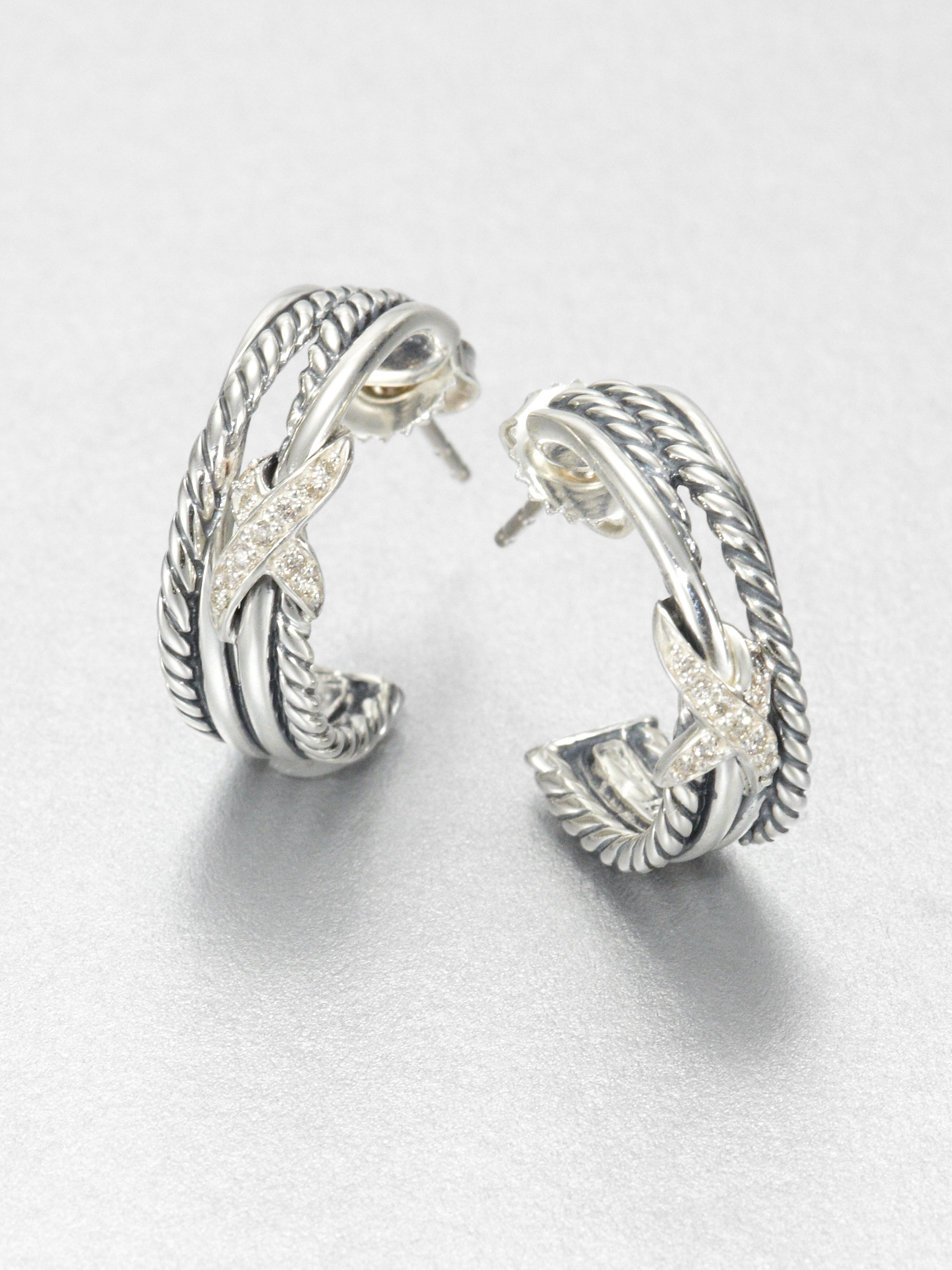 david-yurman-silver-diamond-and-sterling-silver-multistrand-hoop ...