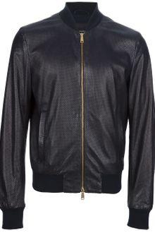 DSquared2 Perforated Leather Jacket - Lyst