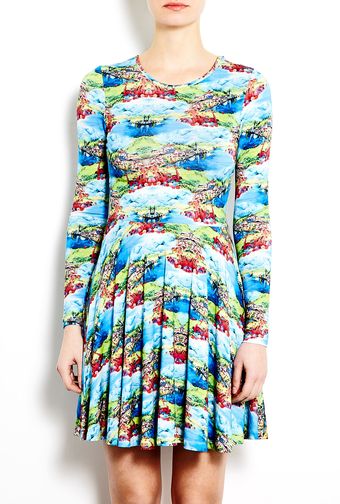 Hermione De Paula Toytown Magicopolis Print Skater Dress - Lyst