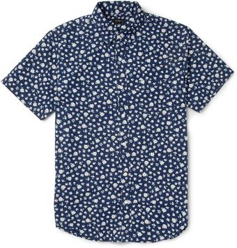 J.Crew Floral Print Cotton Short Sleeved Shirt - Lyst