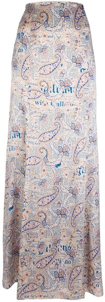 John Galliano Long Paisley Print Skirt - Lyst