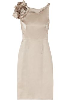 Lela Rose Ruffled Silk Satin Dress - Lyst