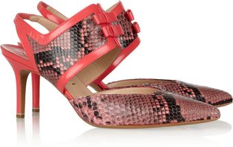 Nicholas Kirkwood Python and Patentleather Slingbacks - Lyst
