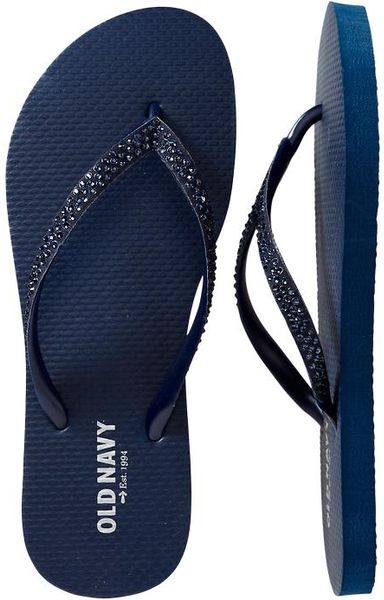 Old Navy Jeweled strap Flipflops in Blue (navy) | Lyst