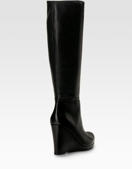 prada tall boots black
