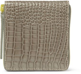 Raf Simons Crocodile Embossed Leather Billfold Wallet - Lyst