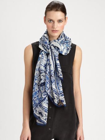 Roberto Cavalli Fulham Print Silk Scarf - Lyst