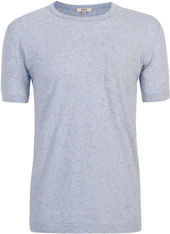 YMC Light Blue Flecked Cotton T-shirt - Lyst