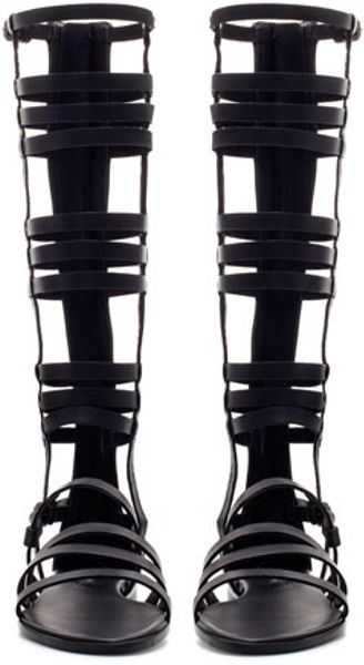 Zara Gladiator Sandals in Black | Lyst