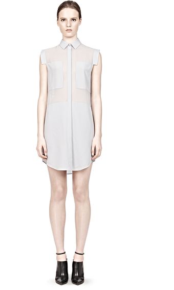 Alexander Wang Silk Chiffon and CDC Shirt-Dress - Lyst