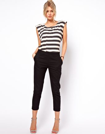 ASOS Collection Asos Crop Trousers in Linen - Lyst