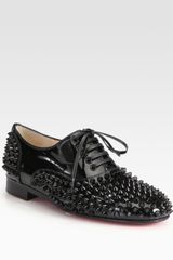 Christian Louboutin Freddy Studded Patent Leather Laceup Oxfords