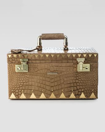Eddie Borgo Crocodileembossed Jewelry Box Brown - Lyst