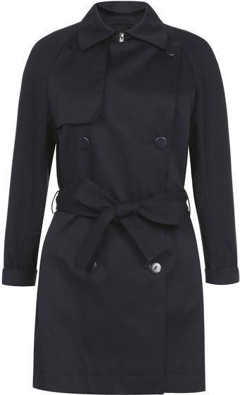 Farhi By Nicole Farhi Navy Elaine Jersey Trench Coat - Lyst