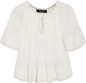 Isabel Marant Alexia Embroidered Cotton Top - Lyst