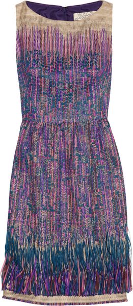 Lela Rose Fringed Tweed Dress - Lyst