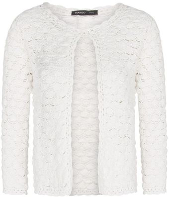 Mango Crochet Cotton Cardigan - Lyst