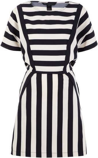 Marc By Marc Jacobs Navy and Cream Striped Scooter Dress - Lyst