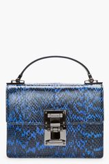 Mugler Blue and Black Water Snake Leather Muglerette Bag