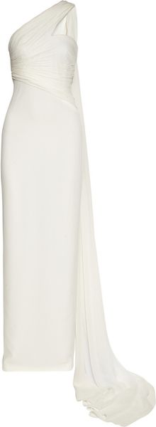 Notte By Marchesa Oneshoulder Textured Silkchiffon Gown - Lyst