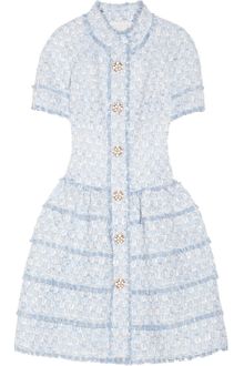 Oscar de la Renta Embellished Tweed Dress - Lyst