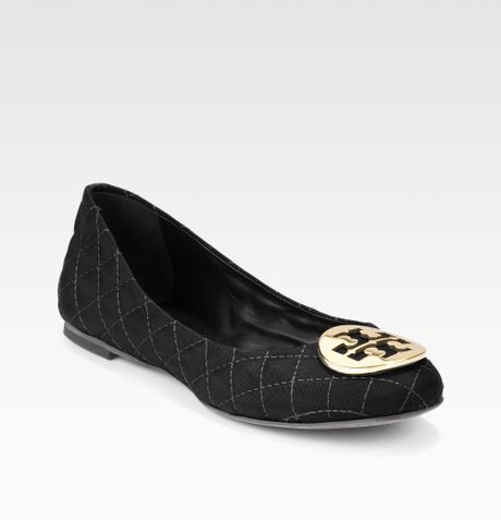 tory burch black and white flats