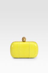 Alexander McQueen Snakeskin Skull Box Clutch
