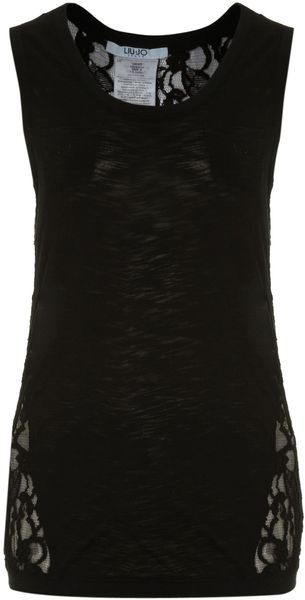 Liu Jo Sleeveless Lace Back Tank Top - Lyst