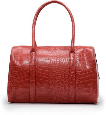 Mango Faux Croc Bowling Bag - Lyst