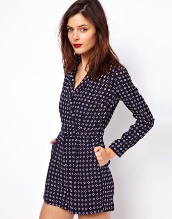 ASOS Collection Playsuit in Geo Print - Lyst
