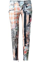 Balmain Baroque Floral Printed Denim Jeans