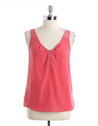 DKNY Sleeveless Top with Exposed Zipper Detail - Lyst