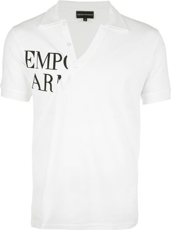 Emporio Armani Logo Polo Neck T-shirt - Lyst