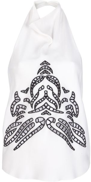 Ermanno Scervino Lace Detail Halterneck Top - Lyst