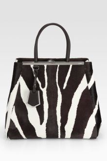 Fendi 2jours Large Zebraprinted Calf Hair Shopper - Lyst
