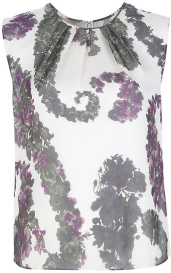 Giambattista Valli Sleeveless Floral Print Blouse - Lyst