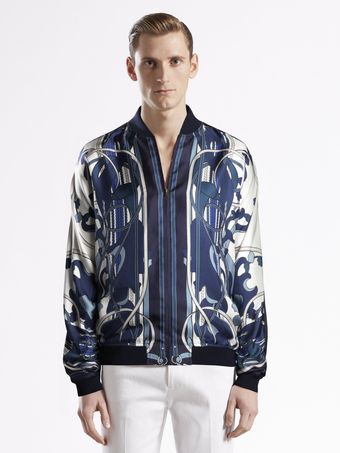 Gucci Sprigprint Silk Twill Blouson - Lyst