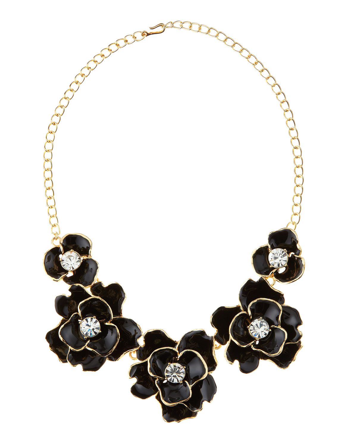 Jay Lane Five Enamel Flower Necklace in Black (null) Lyst