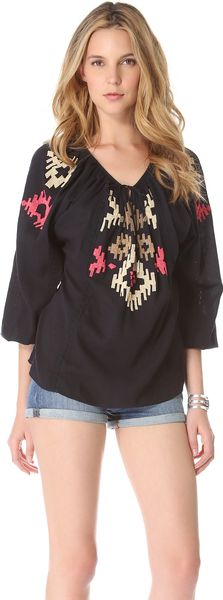 Love Sam Beaded Ikat Top - Lyst