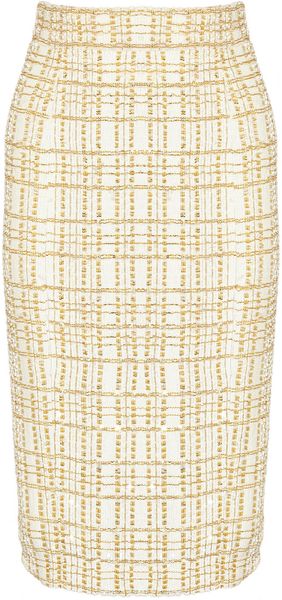 L'Wren Scott Sequined Silk Pencil Skirt - Lyst