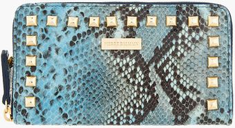 Pierre Balmain Blue Studded Snakeskin Clutch - Lyst