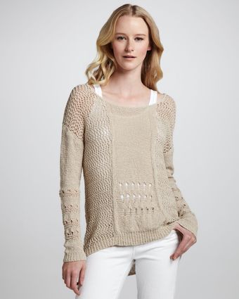 Rebecca Taylor Mixedknit Boatneck Sweater - Lyst