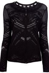 Roberto Cavalli Sheer Embroidered Cardigan