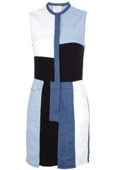 3.1 Phillip Lim Sleeveless Patchwork Denim Dress