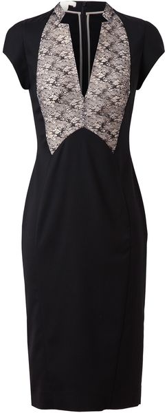 Antonio Berardi Stretch Woolblend and Lace Dress - Lyst