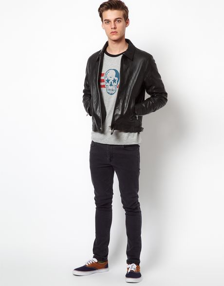 Asos Leather Jacket in Black for Men | Lyst