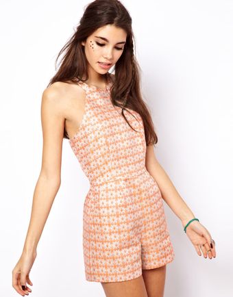 ASOS Collection Playsuit in Jacquard - Lyst